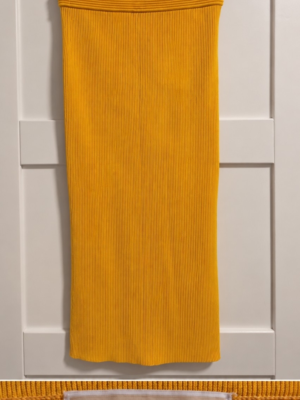 MICHAEL Michael Kors Yellow Ribbed Midi Skirt